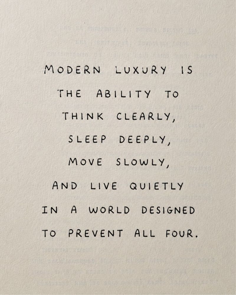 Nobody sells you this (If only it were that easy)Real luxury isn’t something you buy.